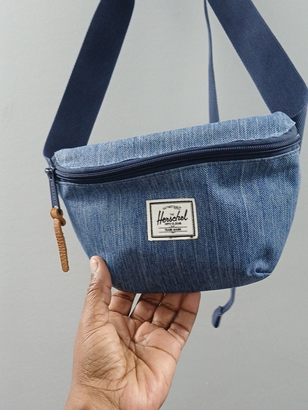 Herschel Supply Company Denim Blue Waist Pack with Navy Strap
